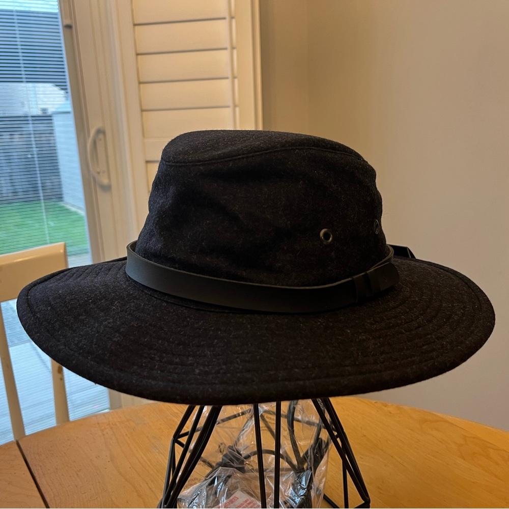 Tilley Charcol Wool Trail Hat With Ear Flaps.